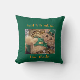 Almofada St Patrick's Day Leprechaun Cat 
