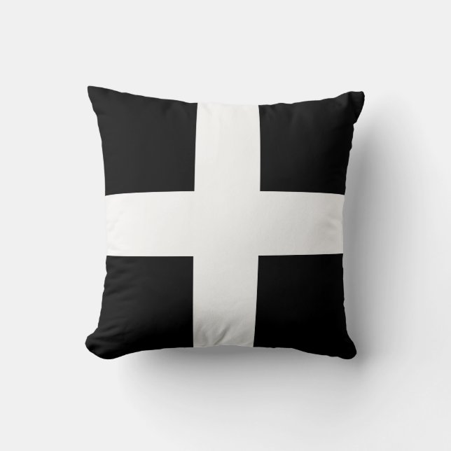 Almofada St. Piran’s flag / flag of Cornwall Throw Pillow (Frente)