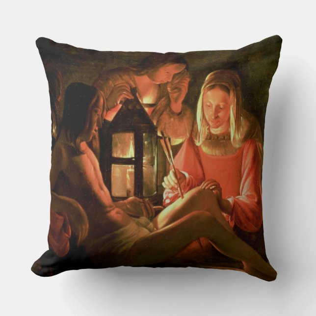 Almofada St. Sebastian tendido pela mulher santamente (o (Frente)