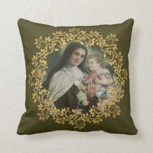 Almofada St. Therese da criança Jesus pouca flor