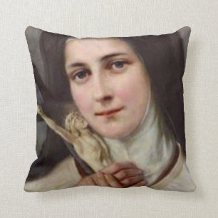 Almofada St. Therese o crucifixo pequeno da flor