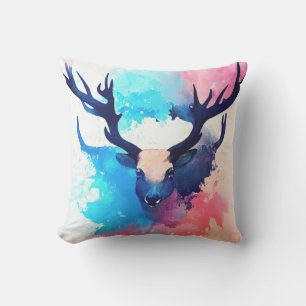 Almofada Stag Deer Wild Nature Cores De Animais Pintura