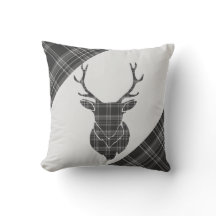 Stag Head e Cinza Tartan Patterno