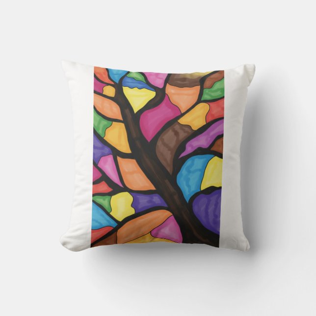 Almofada Stain glass tree art  (Frente)