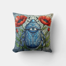 Almofada Stained Glass Beetle Eye Poppies Unique Bug Insect