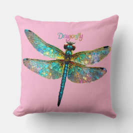 Almofada Stained Glass Colorful Dragonfly