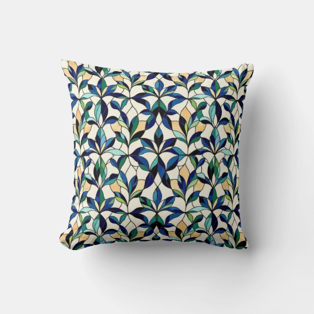 Almofada Stained Glass Leaf Throw Pillow (Frente)
