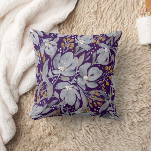 Almofada Stand Out-Silver e Dourado Floral no Artisan Roxo