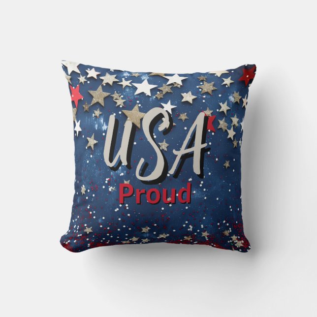 Almofada Star Spanged EUA Orgulhoso (Frente)