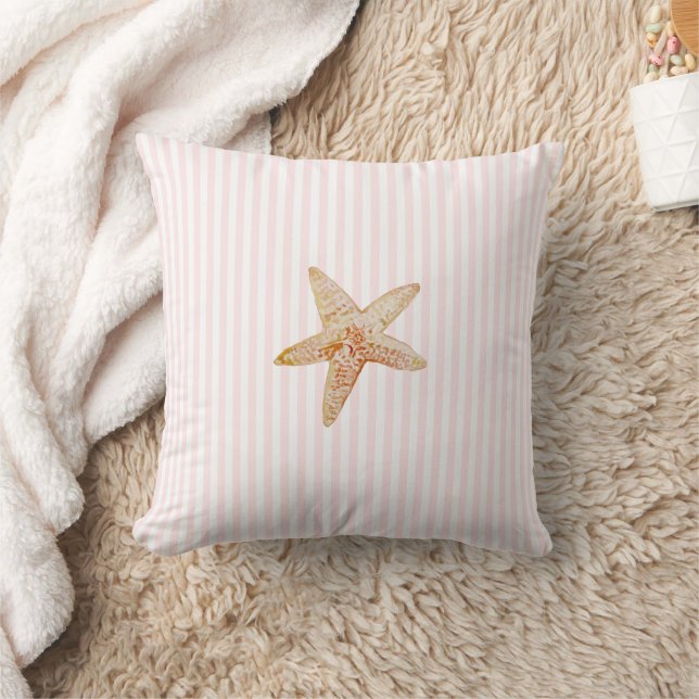 Almofada Starfish Painting Pink Strike Ocean Beach House (Cobertor)