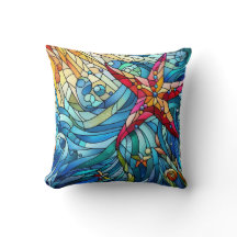 Starfish Seashell Beach Stained Glass Coastat