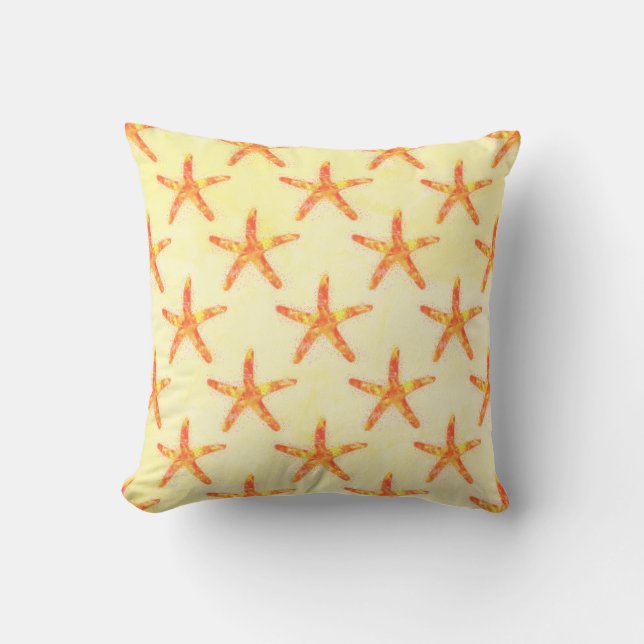 Almofada Starfish Watercolor Art Pattern (Frente)