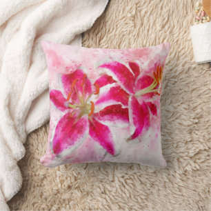 Almofada Stargazer Lily Flor Watercolor - wb 03