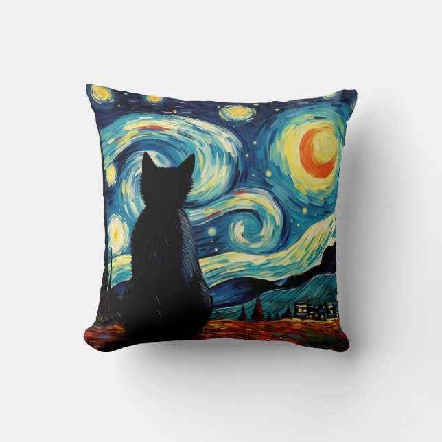 Almofada Starry Night Cat (Frente)