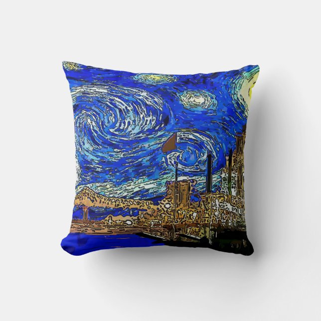 Almofada Starry Night Crescent City (Frente)
