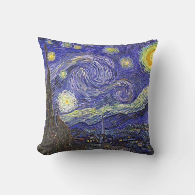 Almofada Starry Night Over Rhone van Gogh Travesseiro decor (Frente)
