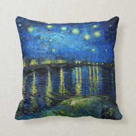 Almofada Starry Night Over the Rhone por Vincent Van Gogh