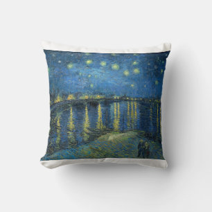 Almofada Starry Night Over the Rhone, por Vincent van Gogh