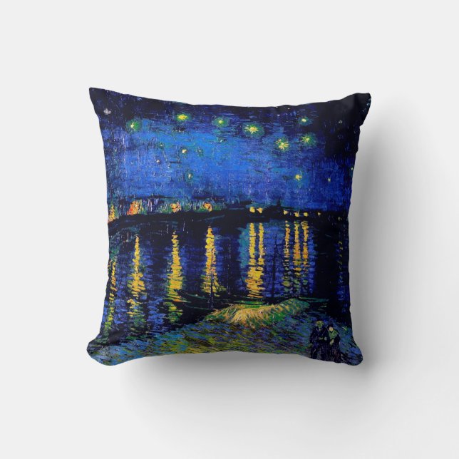 Almofada Starry Night Over the Rhone Van Gogh Fine Art (Frente)