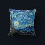 Almofada Starry Night por Vincent van Gogh<br><div class="desc">Starry Night,  famosa pintura de Vincent van Gogh</div>