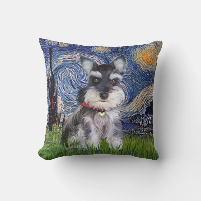 Almofada Starry Night - Schnauzer Puppy #10 (Frente)