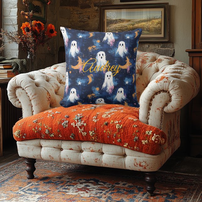 Almofada Starry Night Specters Halloween Travesseiro com no (Criador carregado)