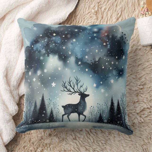 Almofada Starry Winter Night Deer (Cobertor)