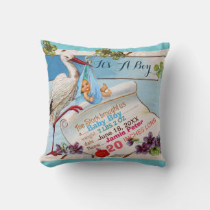 Almofada Stats de Bebê, Bebê e Camarões Florais