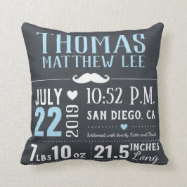 Almofada Stats novo do nascimento do bebé do Moustache