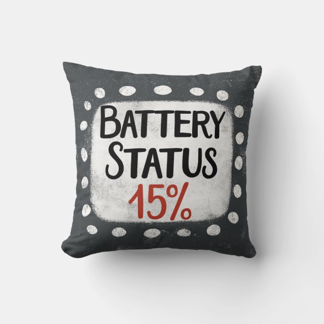 Almofada Status da bateria 15% Travesseiro decorativo (Frente)
