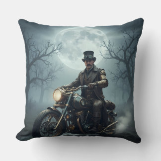 Almofada Steampunk Gentleman auf Retro Motorrad