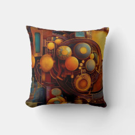 Almofada Steampunk Mechanical Orb Composition