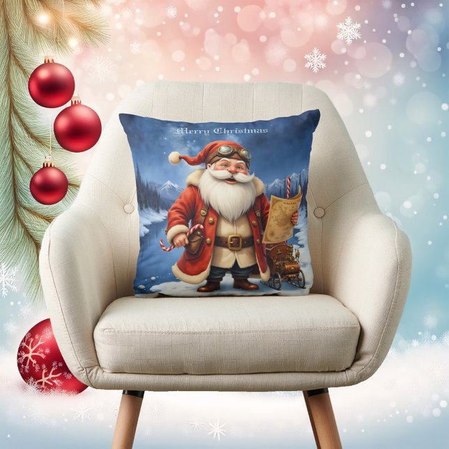 Almofada Steampunk Santa Claus – Vintage Christmas Adventur (Criador carregado)