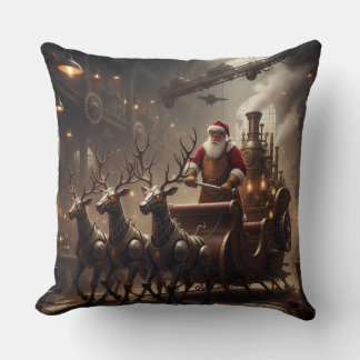 Almofada Steampunk Santa's Dampf-Schlittenfahrt