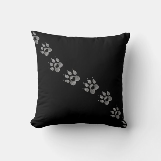 Almofada Stepped Into My Heart | Dogs Paw Prints Dog Mama (Frente)
