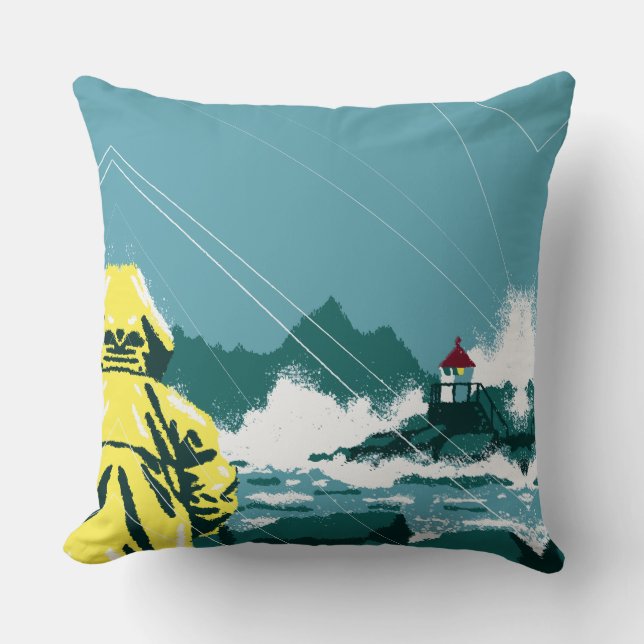 Almofada Stormwatch: Majestade da Ilha (Frente)