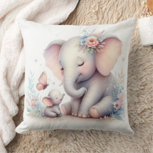 Almofada Storybook Woodland Babando Elefante E Bebê