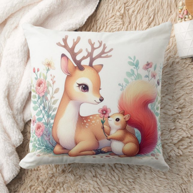Almofada Storybook Woodland Babers Deer E Chipmunk (Cobertor)