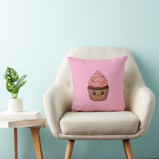 Almofada Strawberry Icing Cupcake Kawaii Cushion Pillow