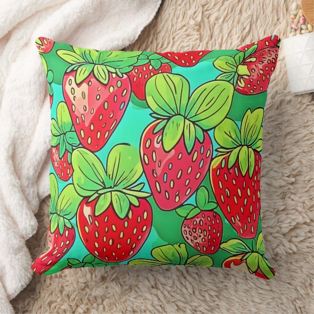Almofada Strawberry Pop Art Pattern (Cobertor)