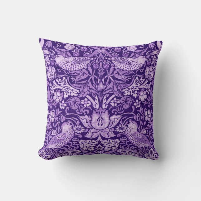 Almofada Strawberry Thef Purple, William Morris (Frente)