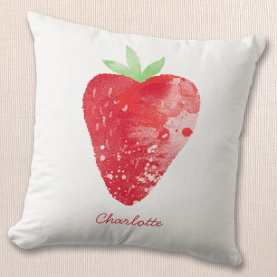 Almofada Strawberry Watercolor Personalizada
