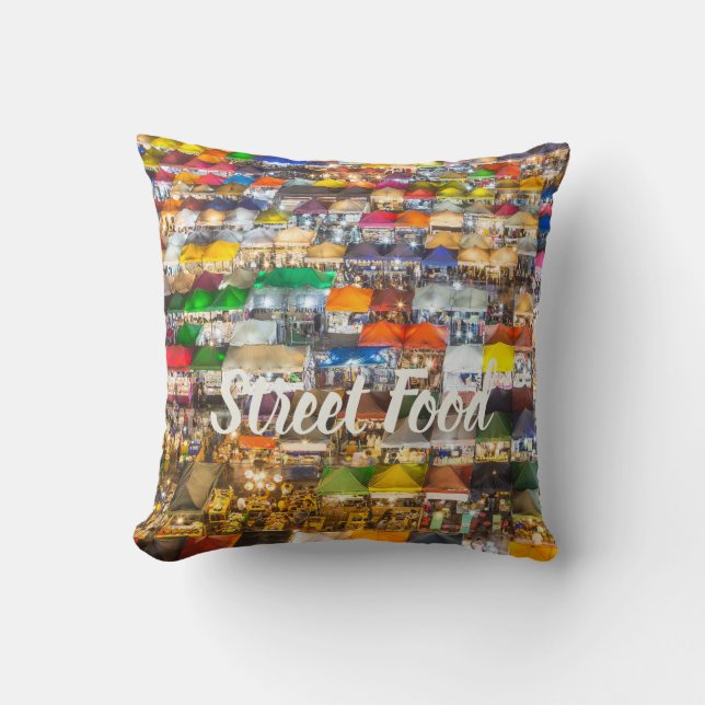 Almofada Street Comida Market Rod Fai Bangkok Tailândia (Frente)