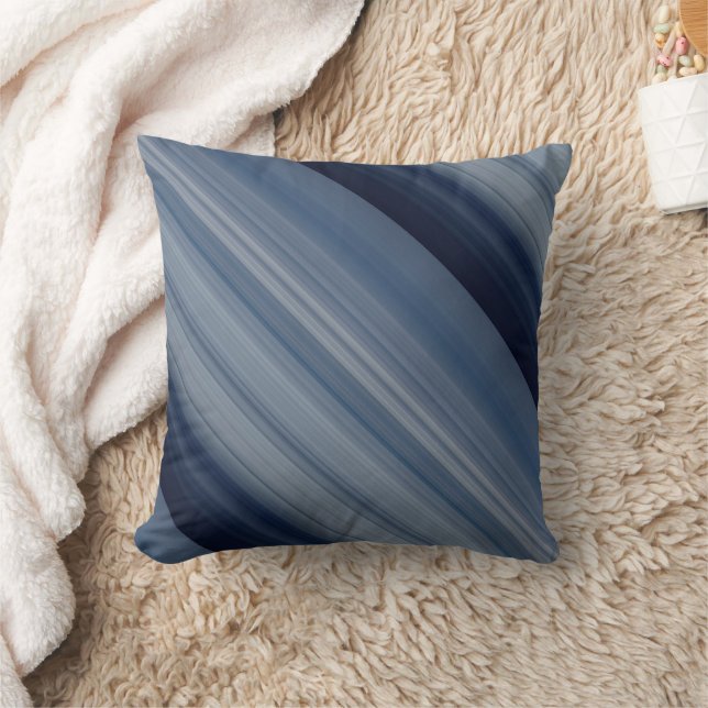 Almofada Stripe e Xadrez Azuis de Céu Profundo (Cobertor)