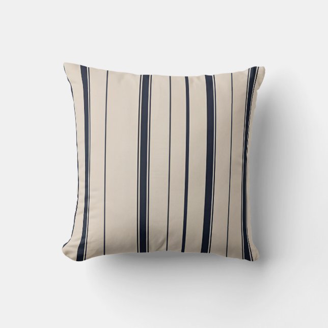 Almofada Striped Navy Blue and Cream  (Frente)