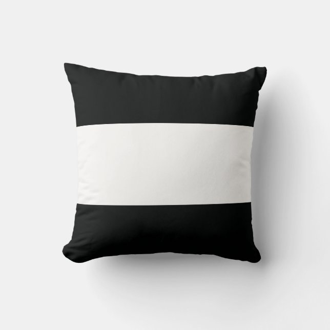 Almofada Striped (Preto e Branco) | Horizontal) Personalizá (Frente)