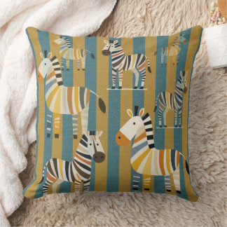 Almofada Striped Zebra Kids Throw Pillow