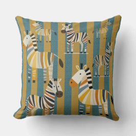 Almofada Striped Zebra Kids Throw Pillow