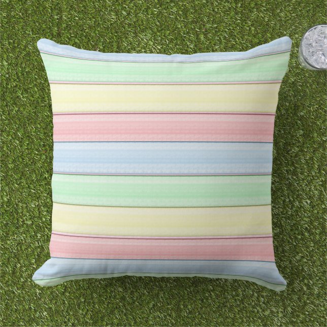 Almofada Stripes Colores geométricos modernos coloridos (Grama)