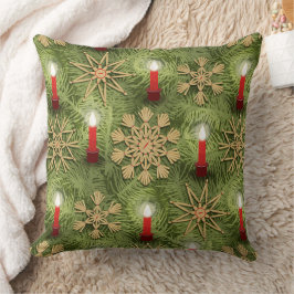 Almofada Strohsterne and Candles